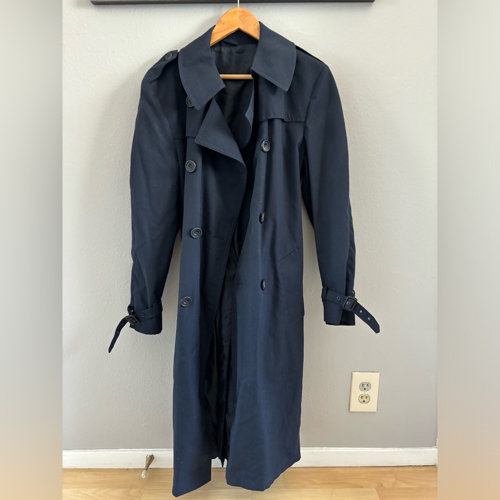 Navy oversized trench coat
